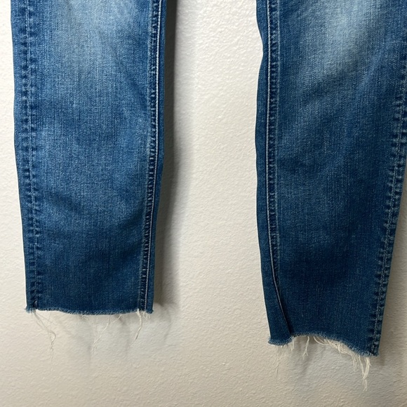 MOTHER The Mid-Rise Dazzler Ankle Fray Jeans Birds of Paradise Sz 25 - Picture 5 of 9